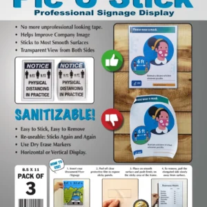 Reusable social distancing signage pack