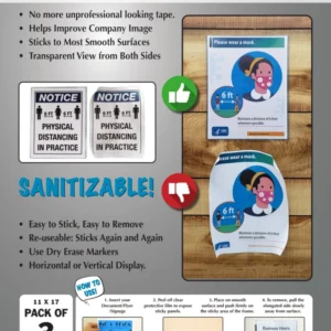 Reusable signage with dry erase markers